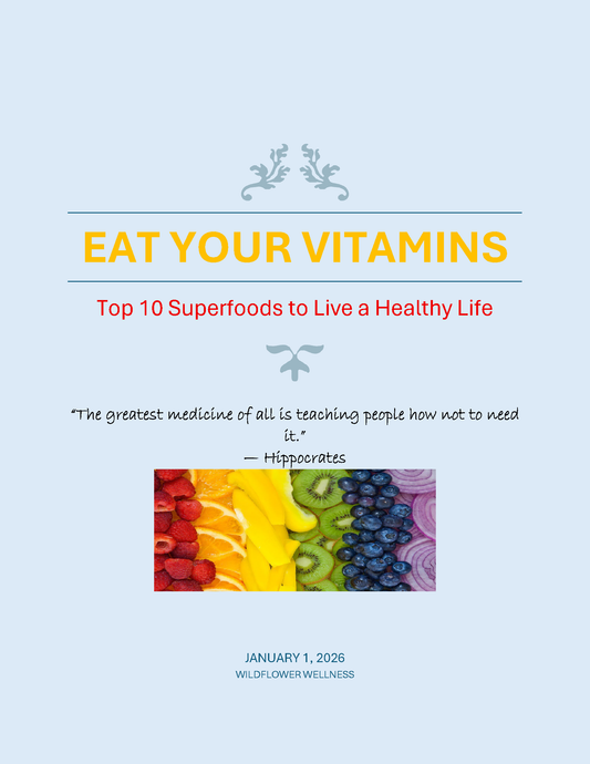 Eat Your Vitamins | Top 10 Superfoods to Live a Healthy Life | Nurse-Created Wellness Guide | Digital Download